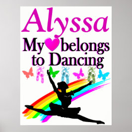 MIJN HART HOORT BIJ HET DANSEN VAN GEPERSONALISEER POSTER