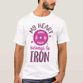Mijn Hart Hoort Bij Iron Roze Halter Fitness T-shirt