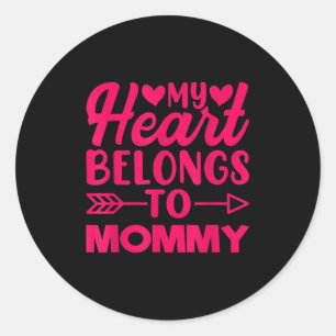 Mijn hart hoort bij mama Moederdag citeert cool Ronde Sticker