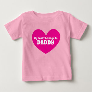 Mijn hart hoort bij papa roze witte aangepaste naa