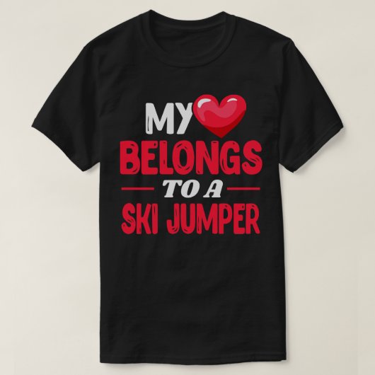 Mijn hart hoort bij Ski Jumper T-shirt (Design voorkant)