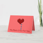 Mijn hart huilt om de Kaart van U Valentijns (Voorkant)
