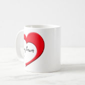Mijn hart II-mok (rood) Koffiemok (Voorkant links)