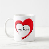 Mijn hart II-mok (rood) Koffiemok (Links)