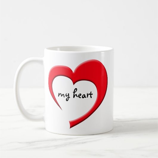 Mijn hart II-mok (rood) Koffiemok (Links)