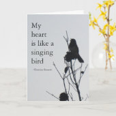 Mijn hart is als een zingende vogelkaart kaart (Gele Bloem)