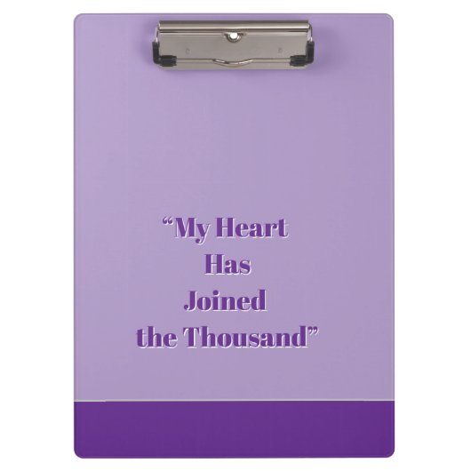 Mijn hart is bij de duizend klembord (Voorkant)