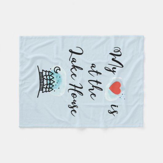 Mijn hart is bij het Lake House met bomen Fleece Deken (Voorkant (Horizontaal))