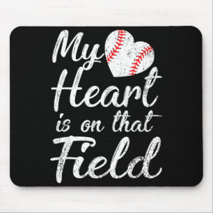Mijn hart is daar baseball softball moeder Mijn Muismat