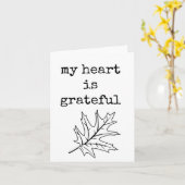 Mijn Hart is Dankbaar, Thanksgiving Kaart, Eén Kle Kaart (Gele Bloem)