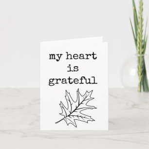 Mijn Hart is Dankbaar, Thanksgiving Kaart, Eén Kle Kaart