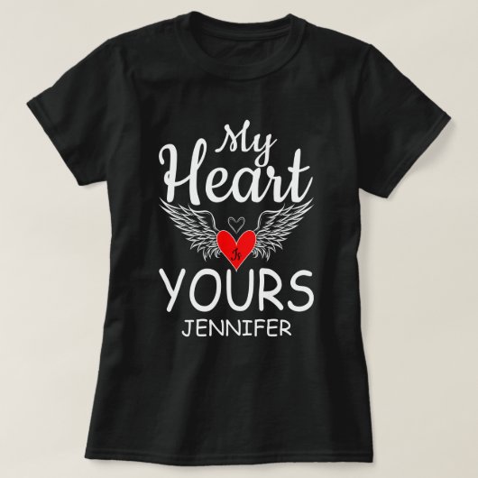 Mijn hart is de liefde quote Valentijnsdag T-shirt (Design voorkant)