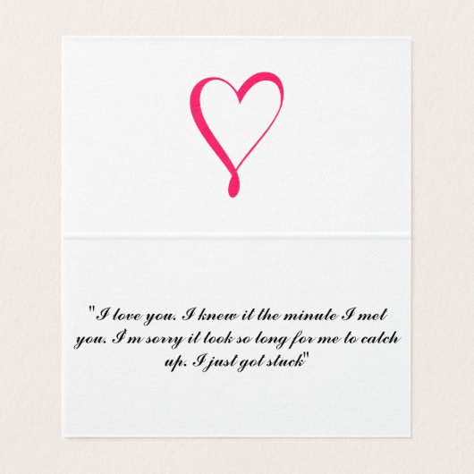 Mijn hart is en zal altijd van jou zijn. kaart (Binnenkant ongevouwen)