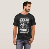 Mijn hart is geplaveid met Aus Pitbull Paw prints T-shirt (Voorkant volledig)