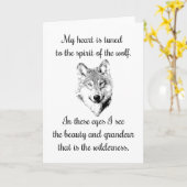 Mijn hart is gestemd aan de geest van de wolf kaart (Gele Bloem)