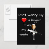 Mijn hart is groter dan mijn naald briefkaart (Voorkant / Achterkant)