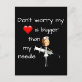 Mijn hart is groter dan mijn naald briefkaart (Voorkant)