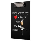 Mijn hart is groter dan mijn naald klembord (Links)