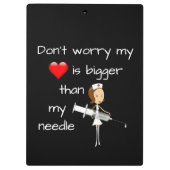 Mijn hart is groter dan mijn naald klembord (Achterkant)