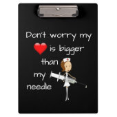 Mijn hart is groter dan mijn naald klembord (Voorkant)