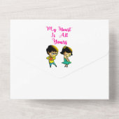 Mijn hart is helemaal van jou, beste vriendin Vale All In One Uitnodiging (Achterkant)