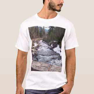 Mijn hart is hier vlakbij de rivier t-shirt