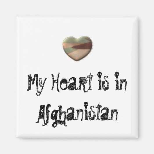 Mijn hart is in Afghanistan magneet (Voorkant)