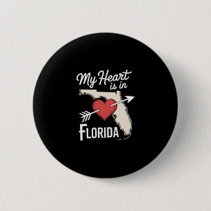 Mijn hart is in Florida Schattig Florida staat lie Ronde Button 5,7 Cm
