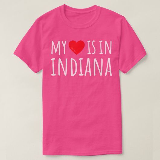 MIJN HART IS IN INDIANA Cute American State T-shirt (Design voorkant)