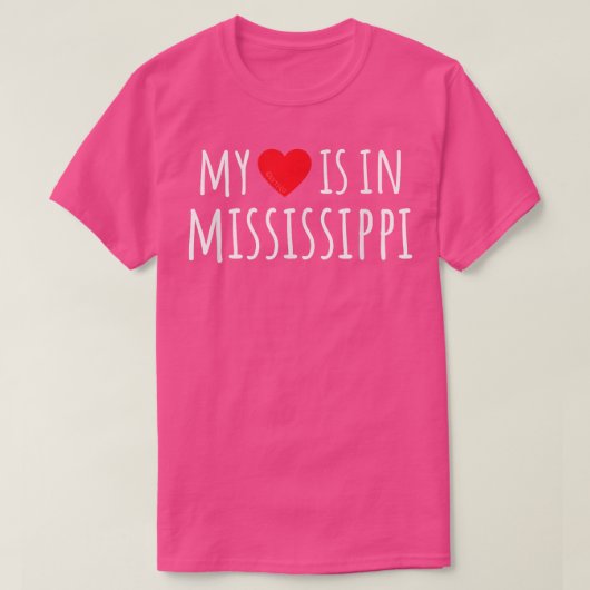 MIJN HART IS IN MISSISSIPPI Cute American State T-shirt (Design voorkant)