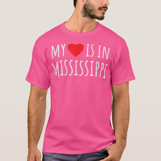 MIJN HART IS IN MISSISSIPPI Cute American State T-shirt