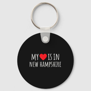 Mijn hart is in New Hampshire Schattige Amerikaans Sleutelhanger