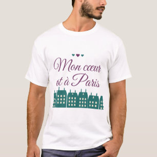 Mijn Hart Is in Parijs Mon Coeur Est a Paris T-Shi T-shirt