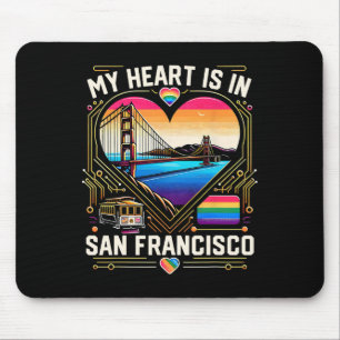 Mijn hart is in San Francisco Souvenir Golden Gate Muismat