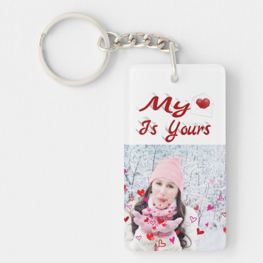 Mijn hart is jouw Valentijnsdag foto Sleutelhanger (Voorkant)