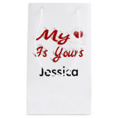 Mijn hart is jouw Valentijnsdag op persoonlijke ti Klein Cadeauzakje (Voorkant)