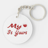 Mijn hart is jouw Valentijnsdag Sleutelhanger (Achterkant)