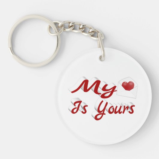 Mijn hart is jouw Valentijnsdag Sleutelhanger (Voorkant)