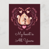 Mijn hart is jullie hele Cute Fox Valentijnsdag Feestdagenkaart (Voorkant)