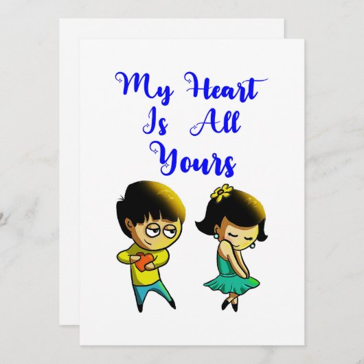 Mijn hart is jullie Valentijn van overdekte parasa Aankondiging (Voorkant / Achterkant)