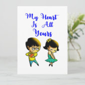 Mijn hart is jullie Valentijn van overdekte parasa Aankondiging (Staand voorkant)