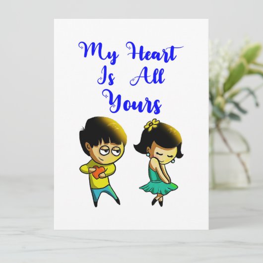 Mijn hart is jullie Valentijn van overdekte parasa Aankondiging (Staand voorkant)