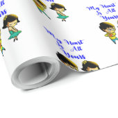 Mijn hart is jullie Valentijn van overdekte parasa Cadeaupapier (Rol Hoek)