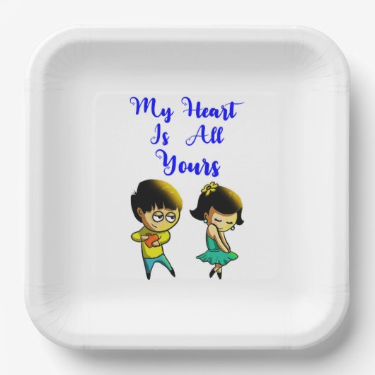 Mijn hart is jullie Valentijn van overdekte parasa Papieren Bordje (Voorkant)