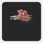 Mijn hart is klassiek voor je handen vierkante sticker (Voorkant)