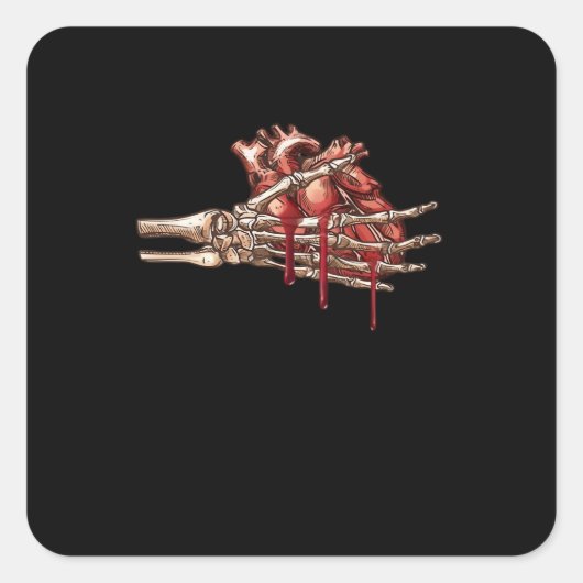 Mijn hart is klassiek voor je handen vierkante sticker (Voorkant)