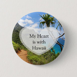 Mijn hart is met Hawaii Button