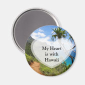 Mijn hart is met Hawaii Button Magneet (Voorkant / Achterkant)