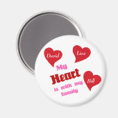 Mijn hart is met mijn familiemagneet magneet (Voorkant / Achterkant)