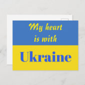 Mijn hart is met Oekraïne Briefkaart (Voorkant / Achterkant)